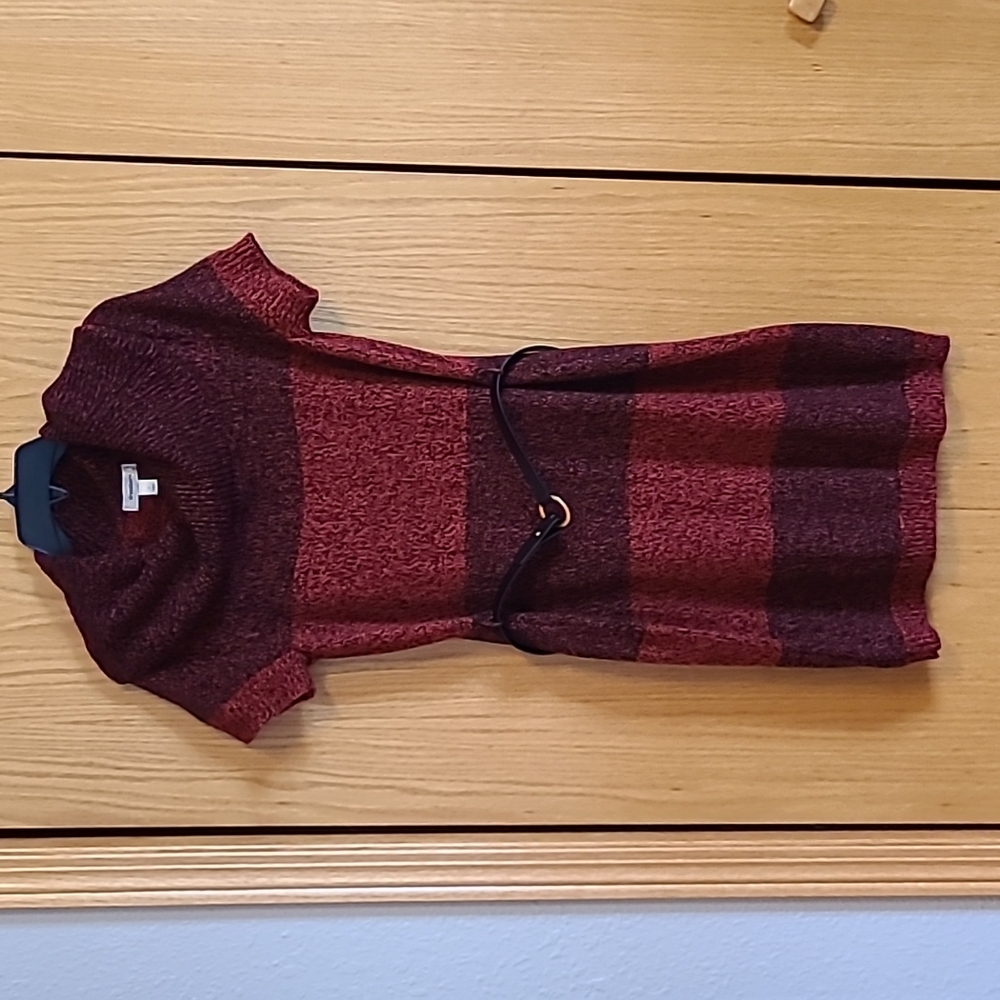 Dressbarn Red and Black Sweater Dress - Picture 1 of 2
